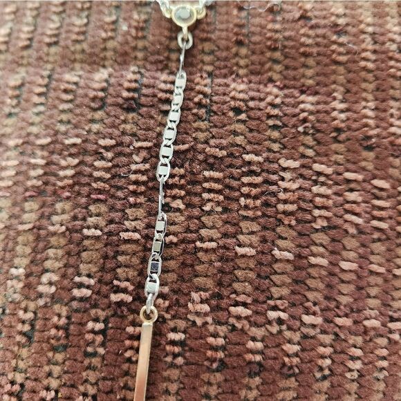 Talbots 2 Chain Necklace NWT 2 smoky stones, silver tone, sparkly - Picture 3 of 4